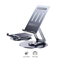 Soporte para celular Corporativos for business aluminio giro 360° hs211 Dark Grey -Tablet